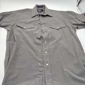 Resistol Button Down Shirt Mens Size Xl Grey Western‎ Wear Cowboy Short Sleeve